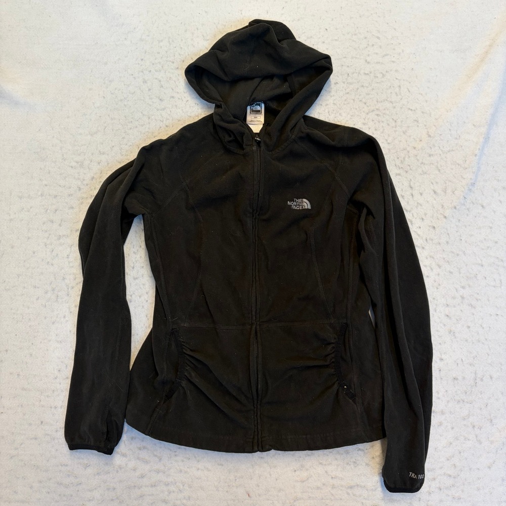 The North Face Fleece Hoodie Womens Medium Black TKA 100 Full Zip